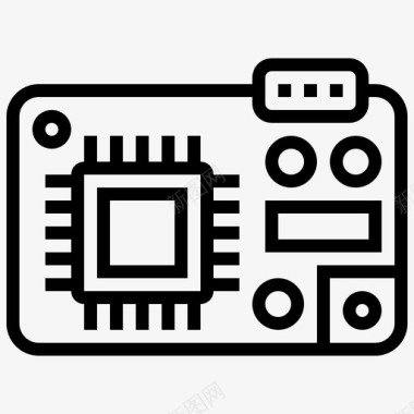 微控制器芯片主板图标