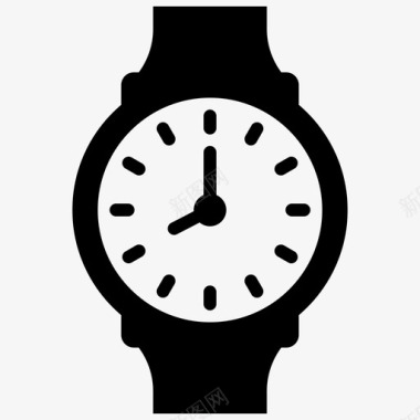 手表计时器衣服和配件集字形矢量图标图标