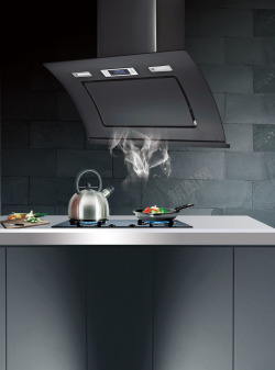 卫浴宣传海报简约大气家居厨房抽油烟机宣传海报卫浴厨房高清图片