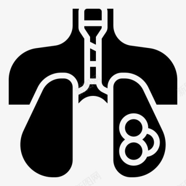 肺癌疾病健康图标