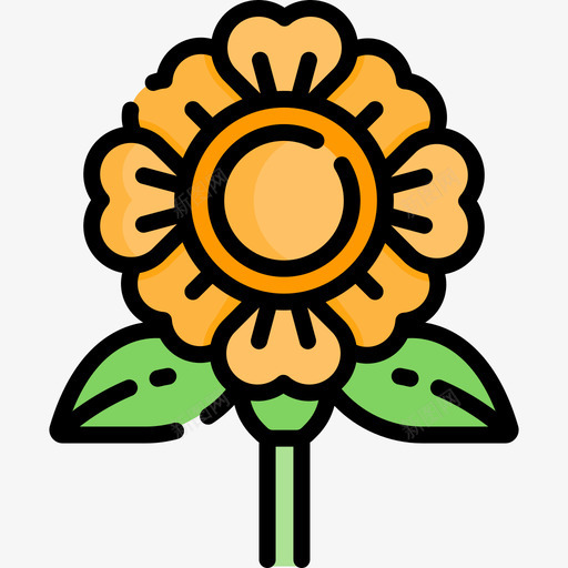 花自然花5线状颜色svg_新图网 https://ixintu.com 自然 线状 颜色