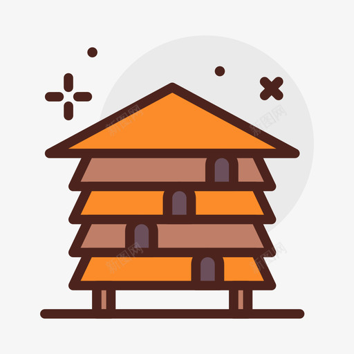蜂盒蜂舍19线形颜色svg_新图网 https://ixintu.com 蜂盒 蜂舍 线形 颜色