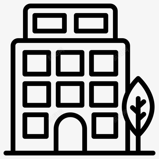 商住楼房地产住宅楼svg_新图网 https://ixintu.com 商住楼 房地产 住宅楼 室内 建筑 线图 图标