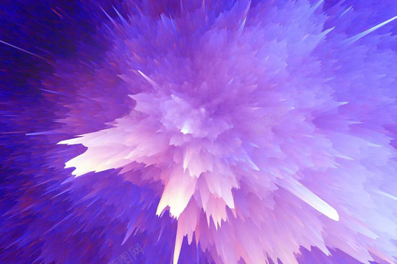 紫色爆炸烟云放射亮光射线烟云颗粒星空底纹花边半世烟背景