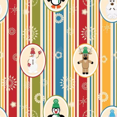 圣诞节图案eps企鹅圣诞节圣诞节圣诞节图案圣诞麋鹿背景