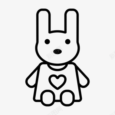 兔子娃娃儿童玩具兔子玩具图标