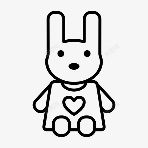 兔子娃娃儿童玩具兔子玩具svg_新图网 https://ixintu.com 兔子 娃娃 儿童玩具 玩具