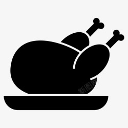 烤火图标烤火鸡鸡肉烧烤食品高清图片