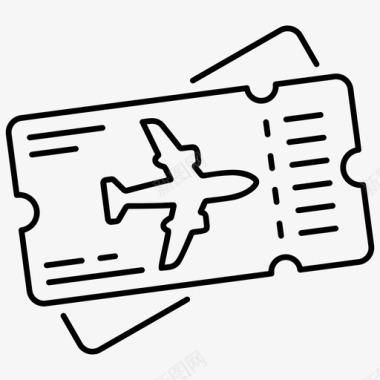 航空旅行票飞机票优惠券图标