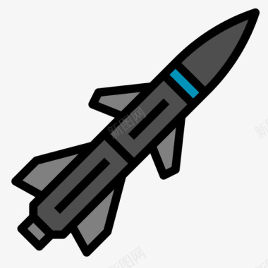 导弹太空战争4线性颜色图标