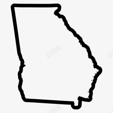 乔治亚州地图州图标