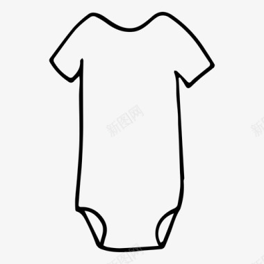 童装婴儿连衫裤素描图标