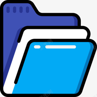 文件夹文件和文件夹操作线颜色图标