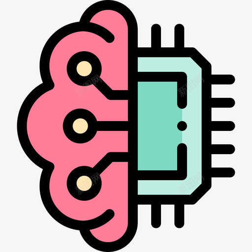 大脑人工智能111线性颜色svg_新图网 https://ixintu.com 大脑 人工智能 线性 颜色