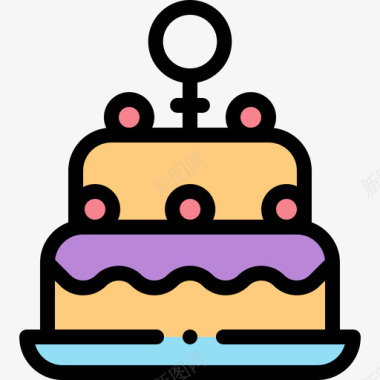 蛋糕妇女节37线性颜色图标