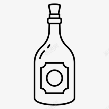 朗姆酒瓶酒饮料图标