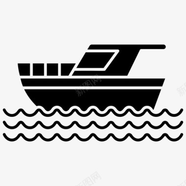 乘船旅行游船水上运输图标