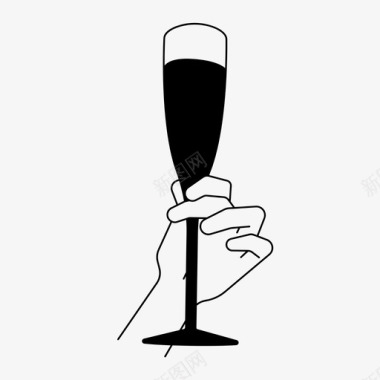 香槟酒杯酒精庆祝图标