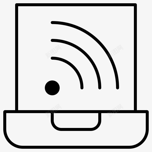 计算机笔记本电脑信号svg_新图网 https://ixintu.com 计算机 笔记本 电脑 信号 设备 电子产品 细线
