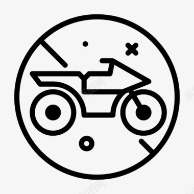 摩托车交叉道路标6线形图标