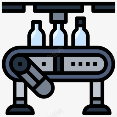 输送机制造37线性颜色图标