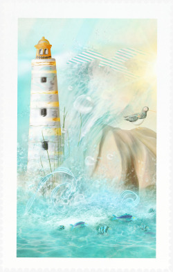 手绘海边海洋鲸鱼帆船水手图案320手绘海边海洋鲸鱼素材