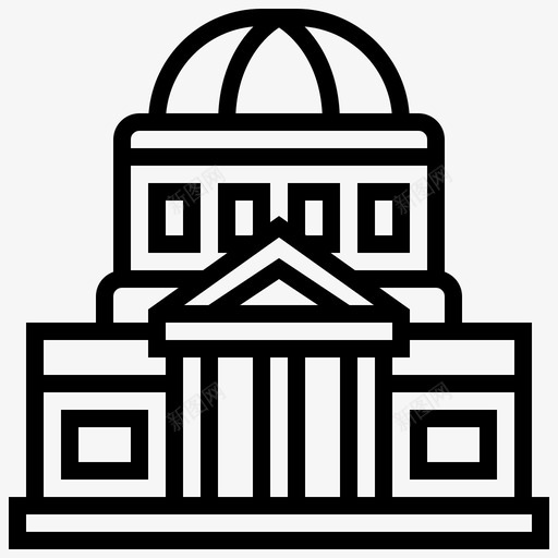 万神殿古代建筑svg_新图网 https://ixintu.com 万神殿 神殿 古代建筑 穹顶 巴黎 标线