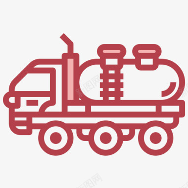 油罐车工程机械9红色图标