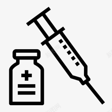 疫苗接种医疗保健注射图标