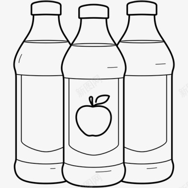 苹果酒苹果汁瓶子图标
