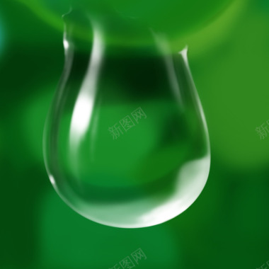 绿色表面隔绝的水花水滴摄影图片