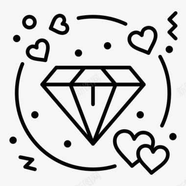 钻石心形爱情图标