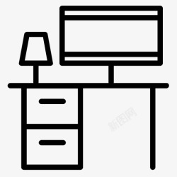 时间管理象线图办公桌显示器办公室高清图片