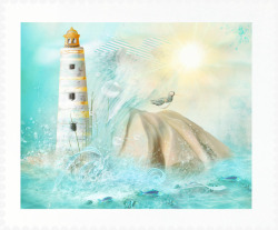 手绘海边海洋鲸鱼帆船水手图案322手绘海边海洋鲸鱼素材
