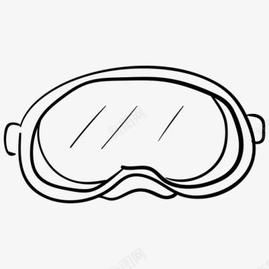浮潜潜水面罩泳镜图标