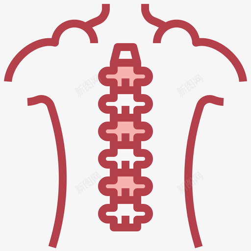 脊柱理疗32红色svg_新图网 https://ixintu.com 脊柱 理疗 红色
