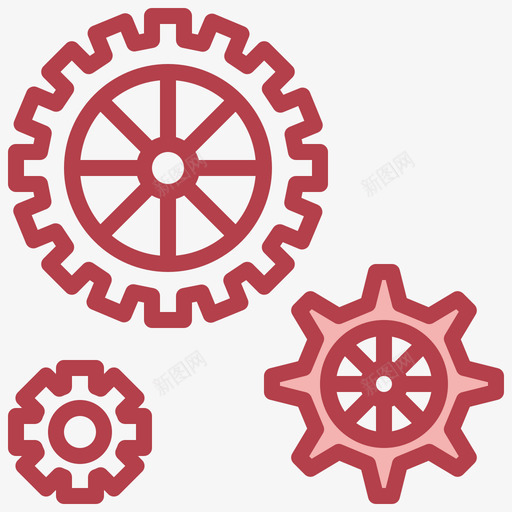 齿轮工程机械9红色svg_新图网 https://ixintu.com 齿轮 工程机械 红色