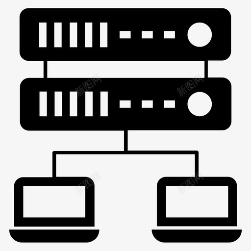 数据中心网络数据托管数据共享svg_新图网 https://ixintu.com 网络 数据中心 数据 托管 共享 数据传输 服务器 通信 字形 图标