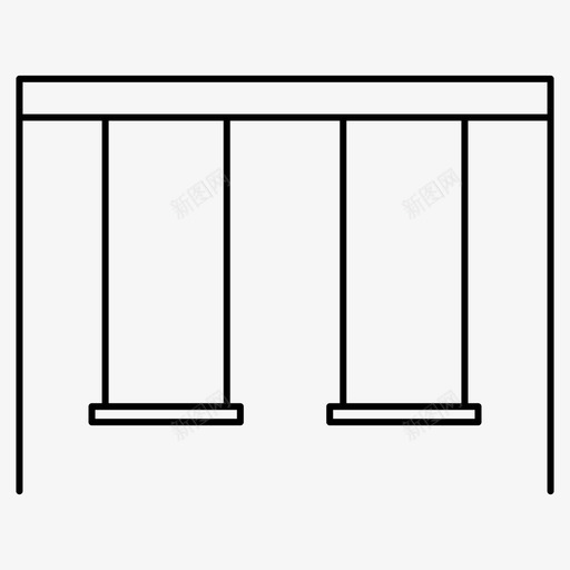 秋千儿童公园svg_新图网 https://ixintu.com 秋千 儿童 公园 游戏区 娱乐 图标 细线