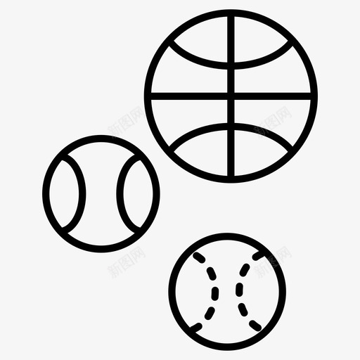 球棒球篮球svg_新图网 https://ixintu.com 球棒 棒球 篮球 健身 运动 网球 儿童玩具