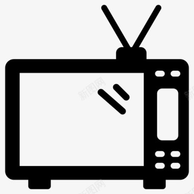 电视天线电视电视机图标