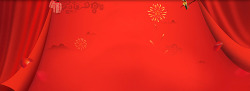 中国风bannerPNG图红色喜庆灯笼幕布烟花鸟祥云海报banner中国风图高清图片
