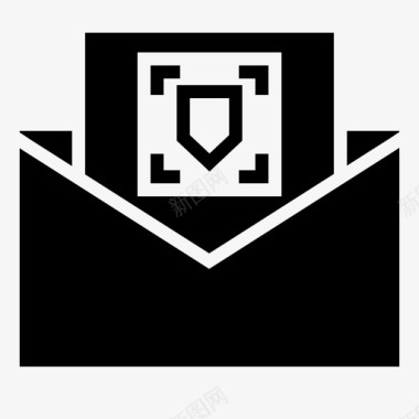 邮件锁定机密图标