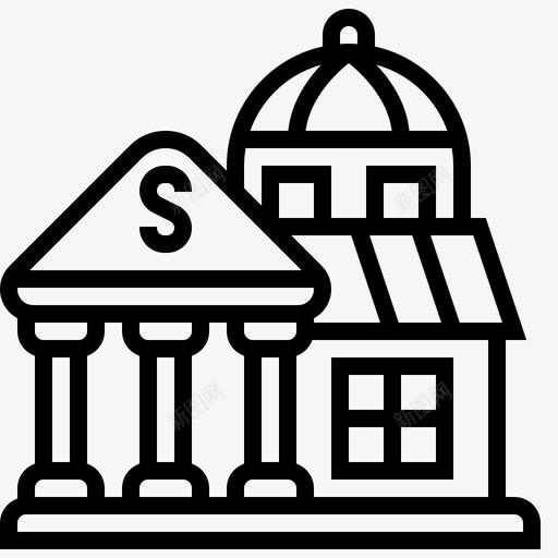 金融机构银行大厦svg_新图网 https://ixintu.com 金融机构 银行 大厦 政府 金融 策略