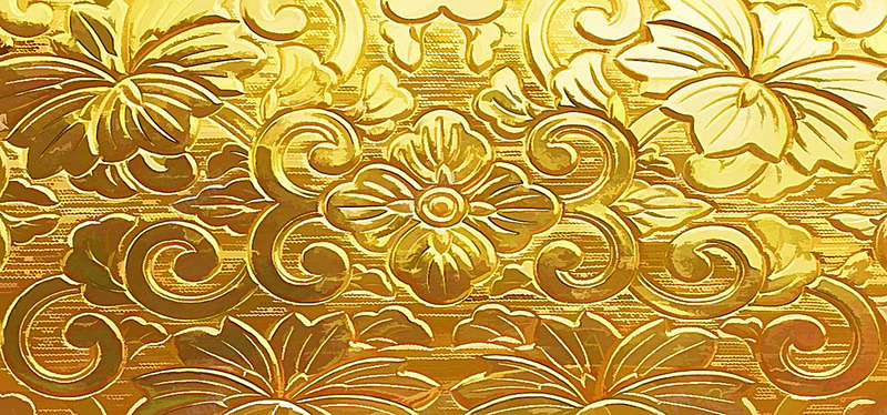 金色浅浮雕图传统花纹海报banner质感纹理图库3背景