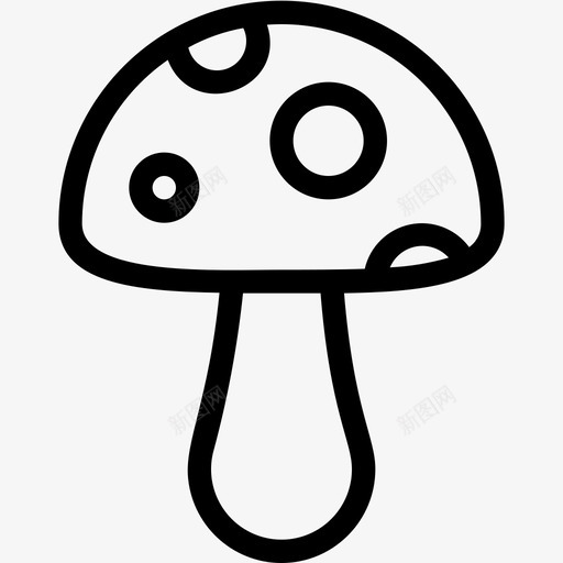 蘑菇香菇自然svg_新图网 https://ixintu.com 春季 蘑菇 香菇 自然 天气 线条