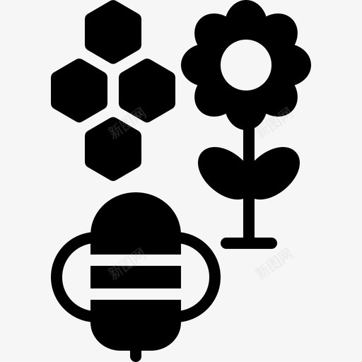 蜜蜂和花农业蜂巢svg_新图网 https://ixintu.com 蜜蜂 花农 农业 蜂巢 天然 蜂蜜 固体
