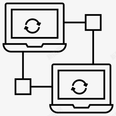 网络共享数据交换数据同步图标