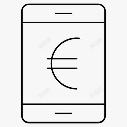 欧元货币智能手机svg_新图网 https://ixintu.com 欧元 货币 智能 手机 财富 金融 细线