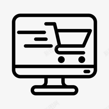 购物送货电子商务网上商店图标
